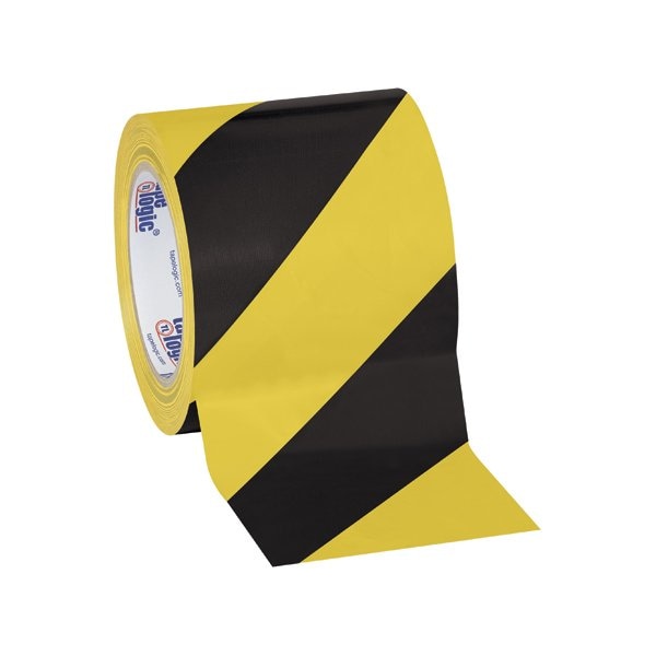 Tape Logic 4'' x 36 yds. Black/Yellow Tape Logic Striped Vinyl Safety Tape, 3PK T94363PKBY - main